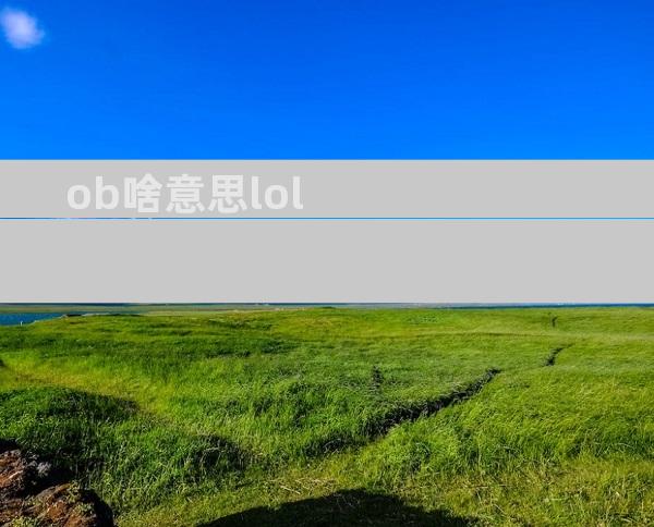 ob啥意思lol