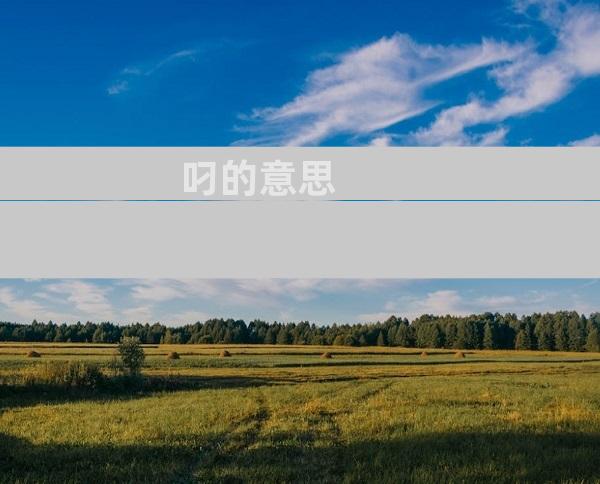 叼的意思
