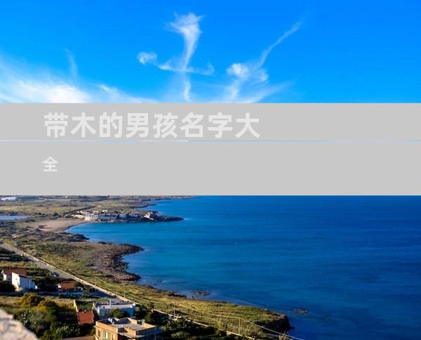 带木的男孩名字大全