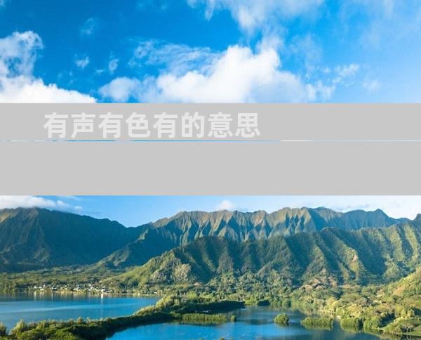 有声有色有的意思
