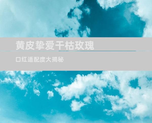 黄皮挚爱干枯玫瑰口红适配度大揭秘